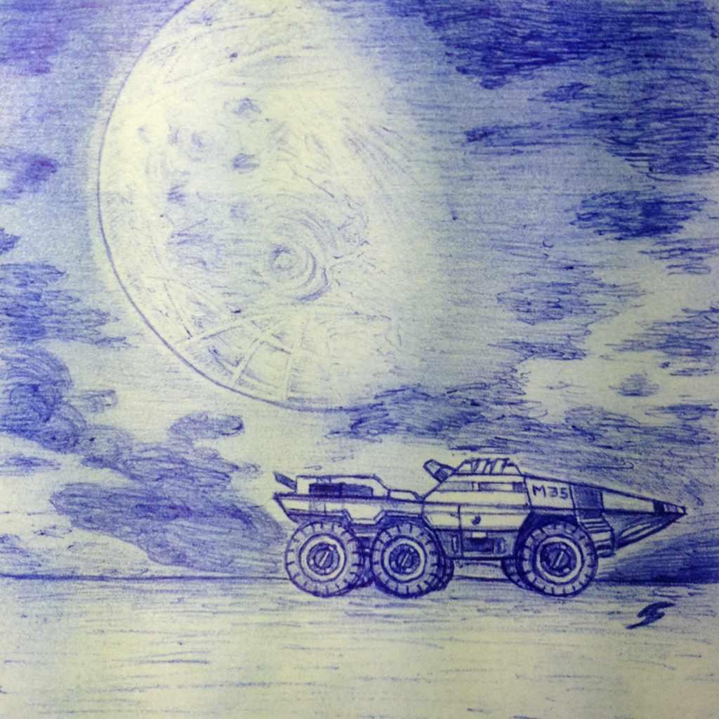 Ballpoint Pen Drawing of the Mako, Mass Effect