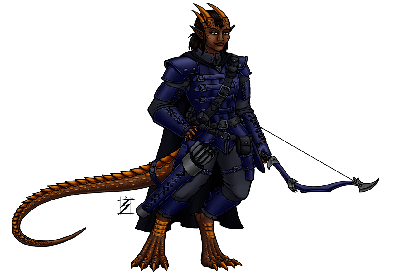 Digital Art of Xiva, a Tiefling Sniper Rogue